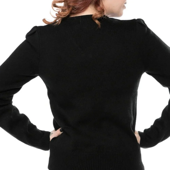 Hell Bunny Connie Sweater Knit Top Blouse Long Sleeve Pullover Black Pearl Small - Picture 4 of 9